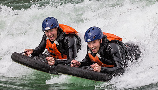 Riverboarding on the Kananaskis River with Canadian Rockies Rafting