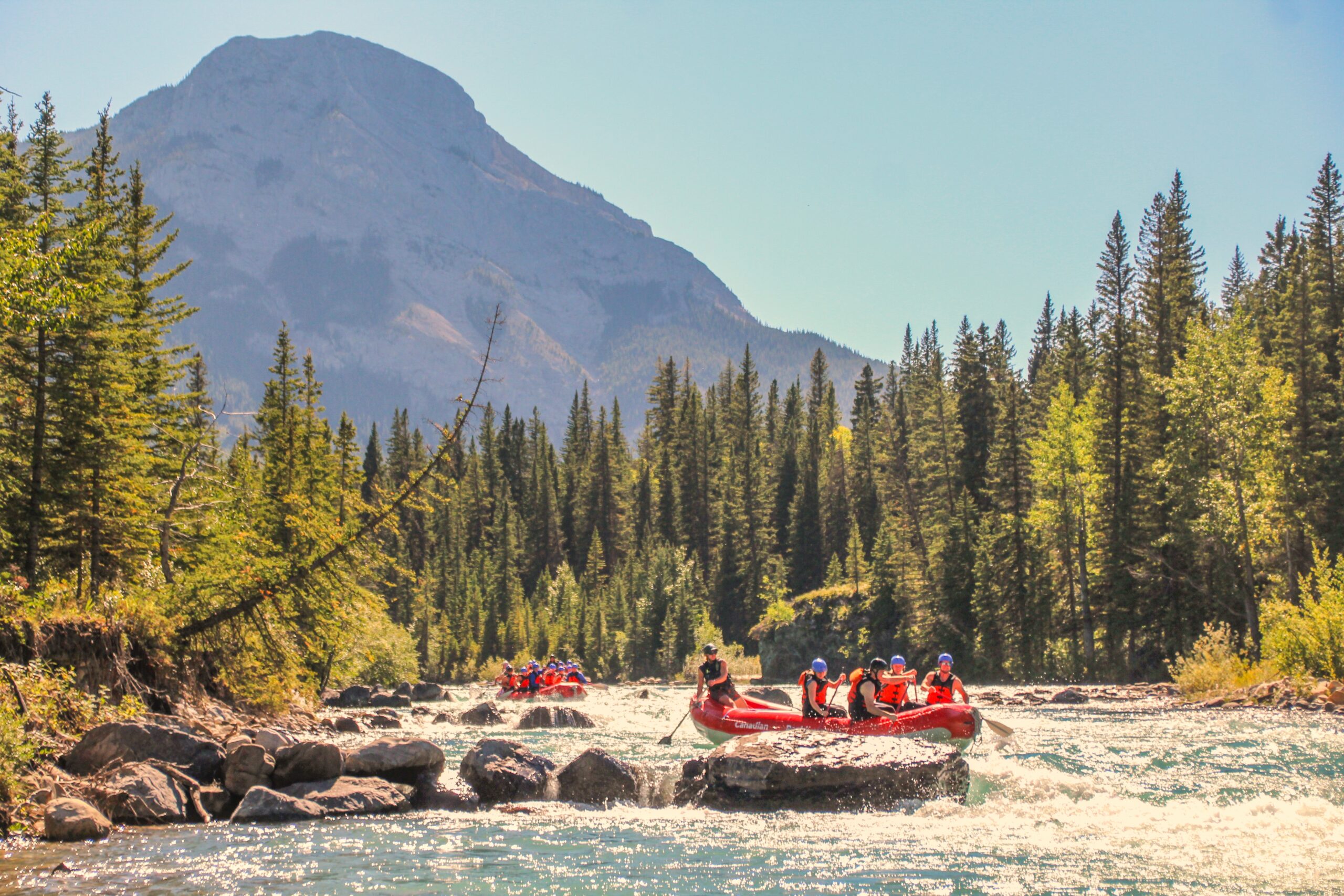 Whitewater Rafting on the Kananaskis River with Canadian Rockies Rafting in September