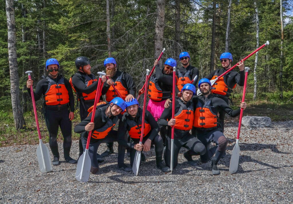 Bachelor Party celebrations rafting with Canadian Rockies Rafting