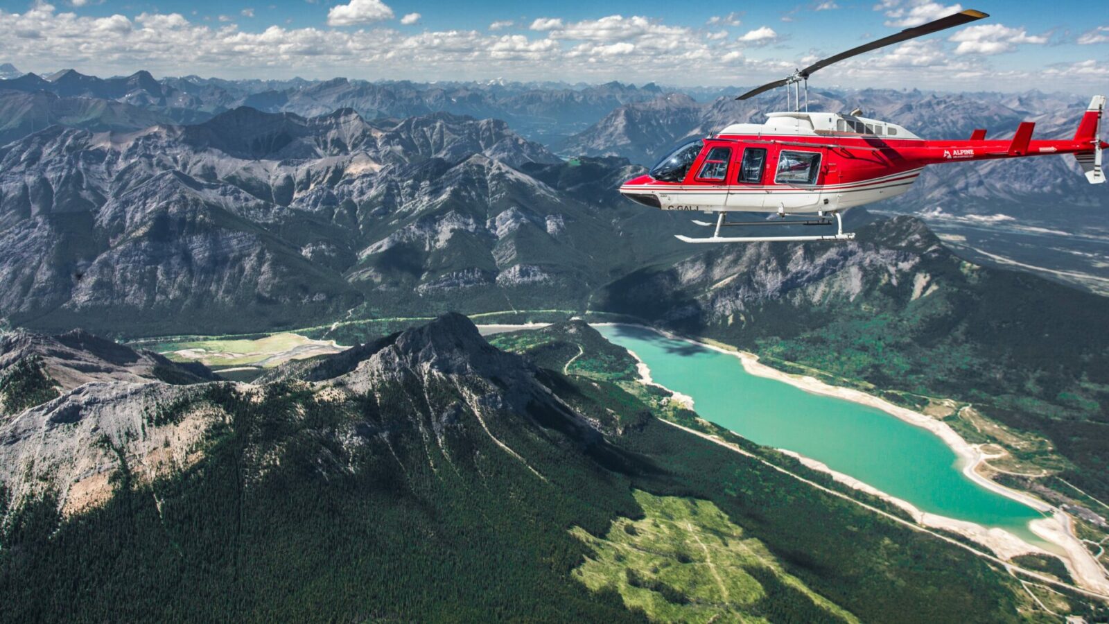 Helicopter Flight through the Canadian Rocky Mountains with Alpine Helicopters